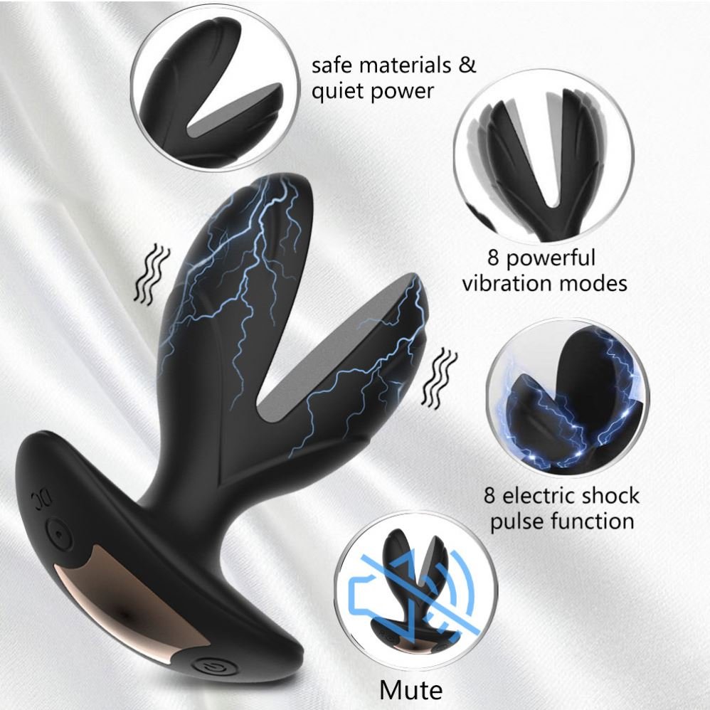 Silicone plug Remote Control 8 frequency vibration anal sex toys black big vibration butt anal plug vibrator for plug anal