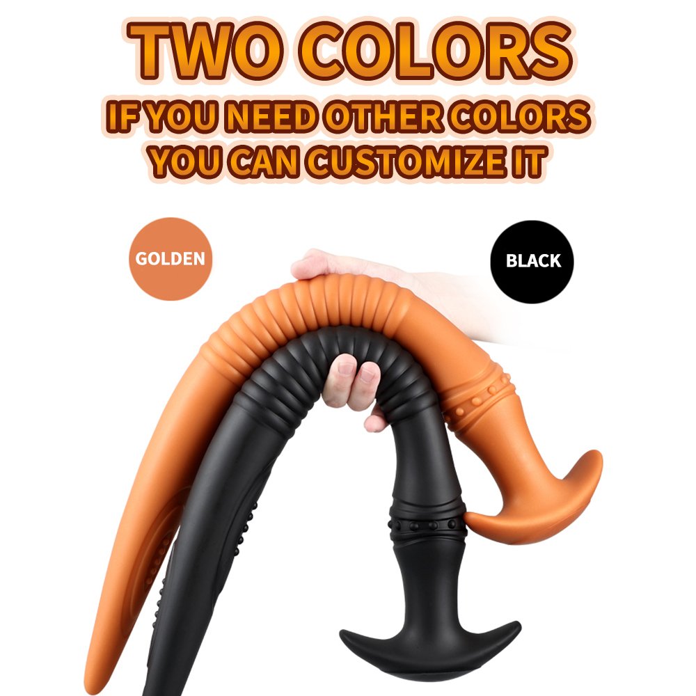 New Designs Widely Used Adult Sex Toys Provide Stimulation Extra Long Eel Prostate Anal Plug Golden Silicone Anal Plug