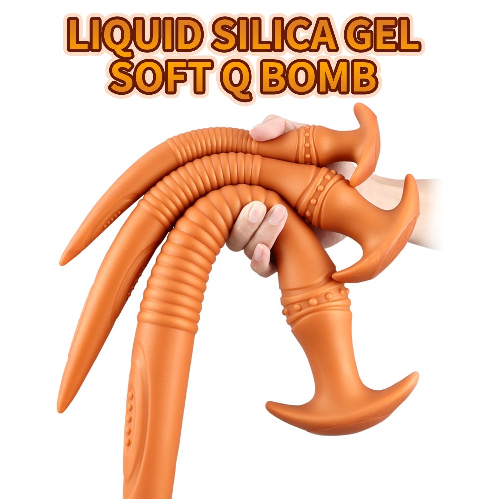 New Designs Widely Used Adult Sex Toys Provide Stimulation Extra Long Eel Prostate Anal Plug Golden Silicone Anal Plug