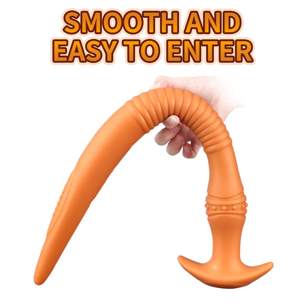 New Designs Widely Used Adult Sex Toys Provide Stimulation Extra Long Eel Prostate Anal Plug Golden Silicone Anal Plug