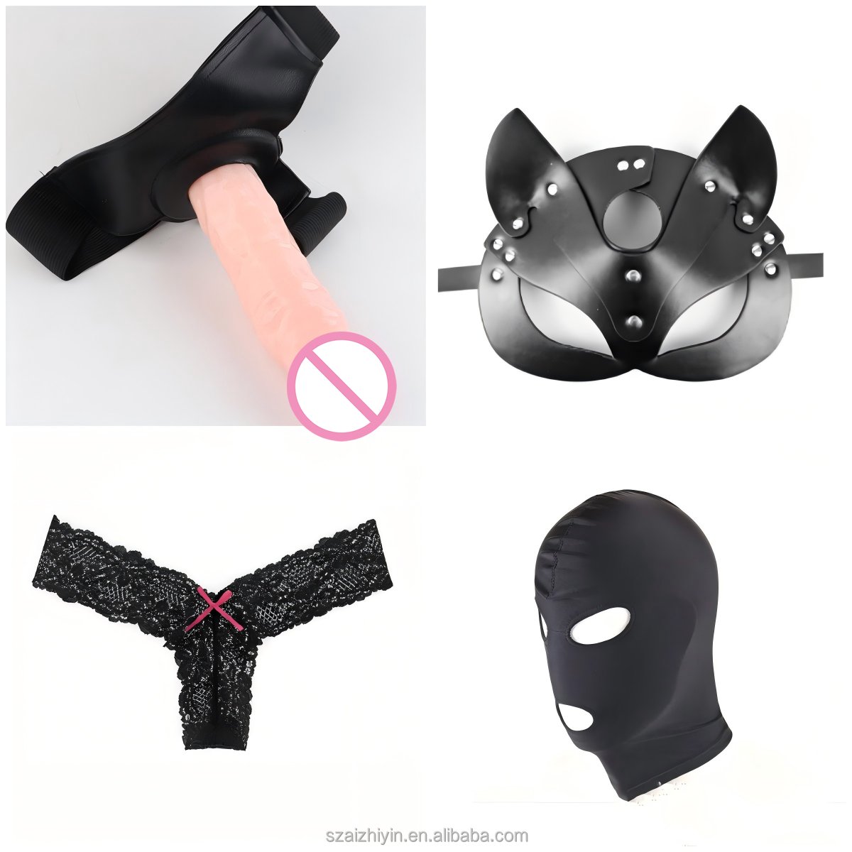 Custom Leather Handcuff Nipple Clamp Neck Collar Whips Leather Mouth Gag Eye Blind Anal Plug Sm Mask Adult Sex Toys Bondage Set