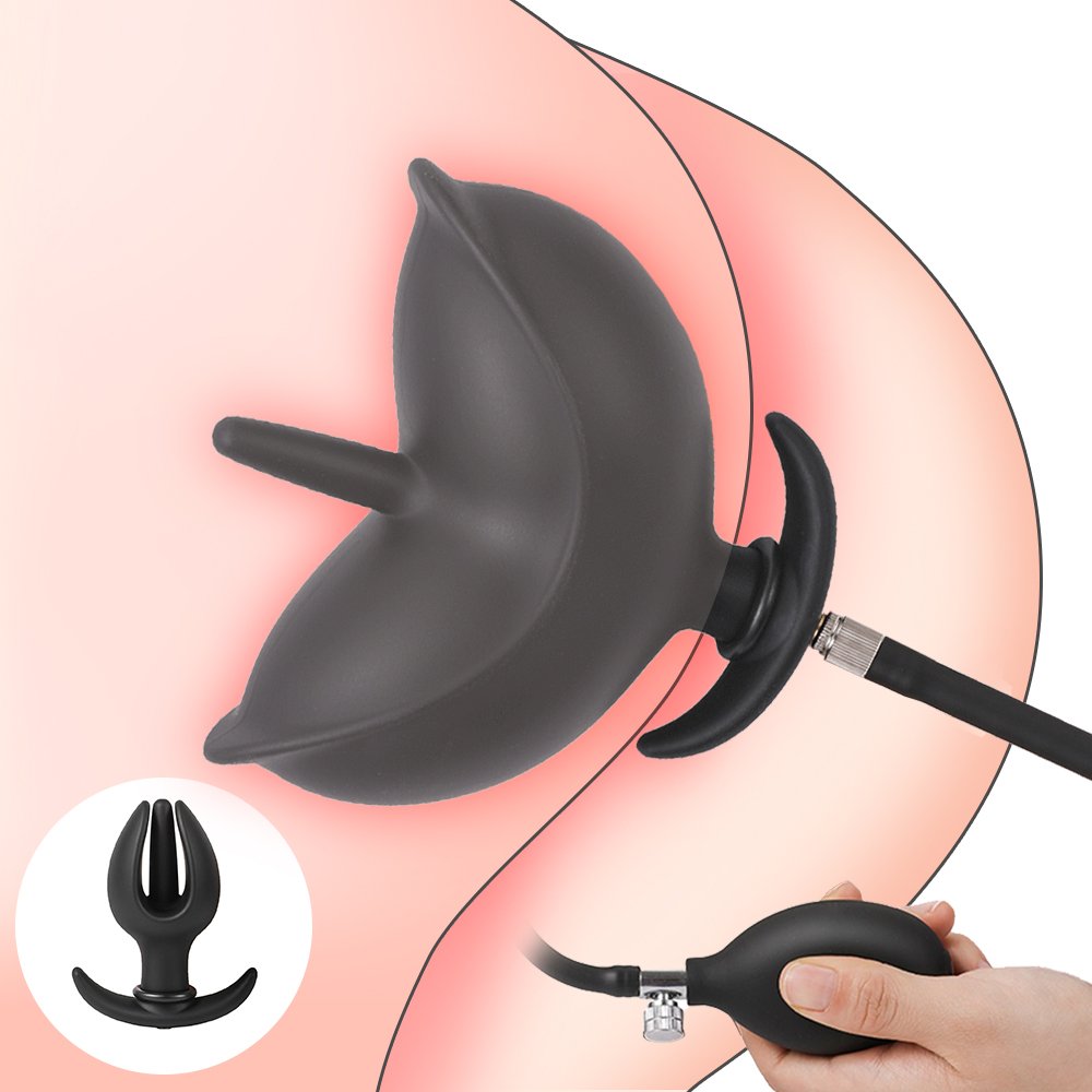 Flower Bud Inflated Anal Plug Separate Pump Expandable Big Butt Plug Prostate Massager Anus Dilator Anal Sex Toys for Men