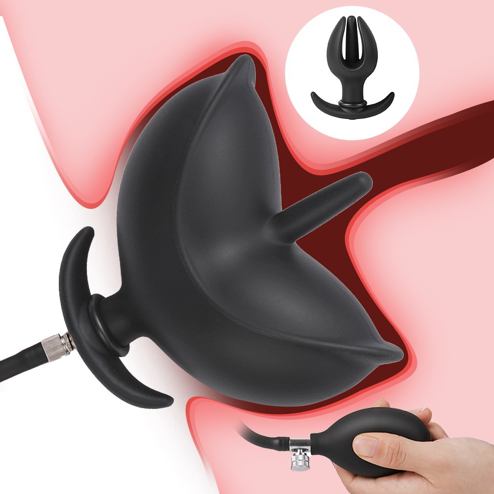 Flower Bud Inflated Anal Plug Separate Pump Expandable Big Butt Plug Prostate Massager Anus Dilator Anal Sex Toys for Men