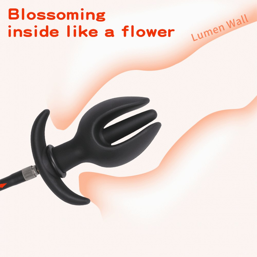 Flower Bud Inflated Anal Plug Separate Pump Expandable Big Butt Plug Prostate Massager Anus Dilator Anal Sex Toys for Men