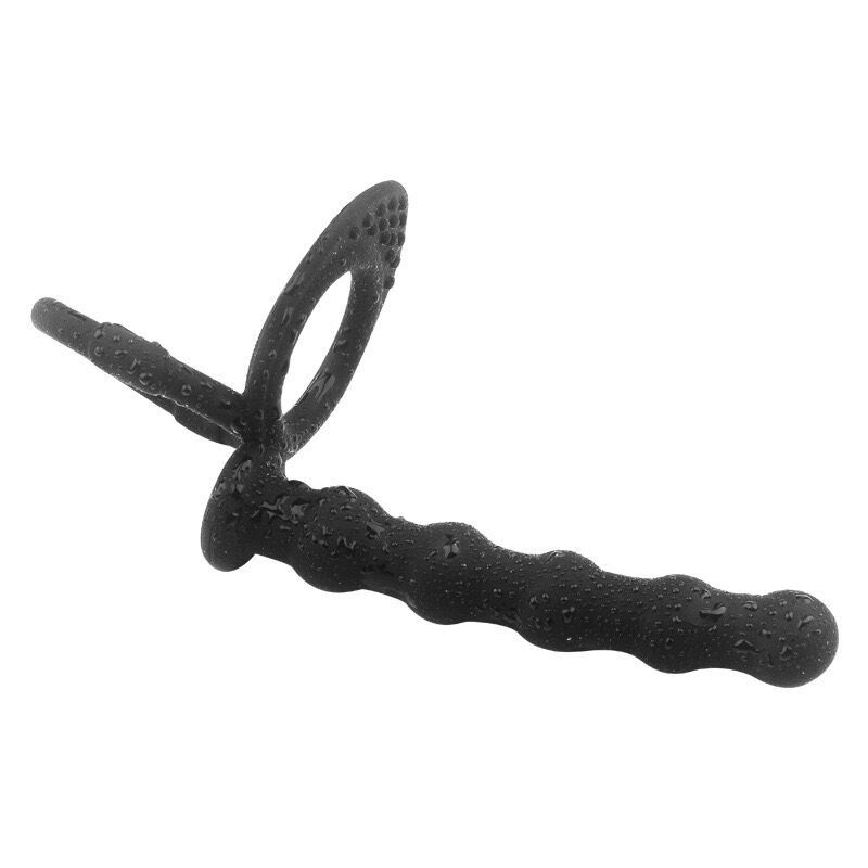 Silicone anal dilatation for men and women with double ring pull bead anal plug