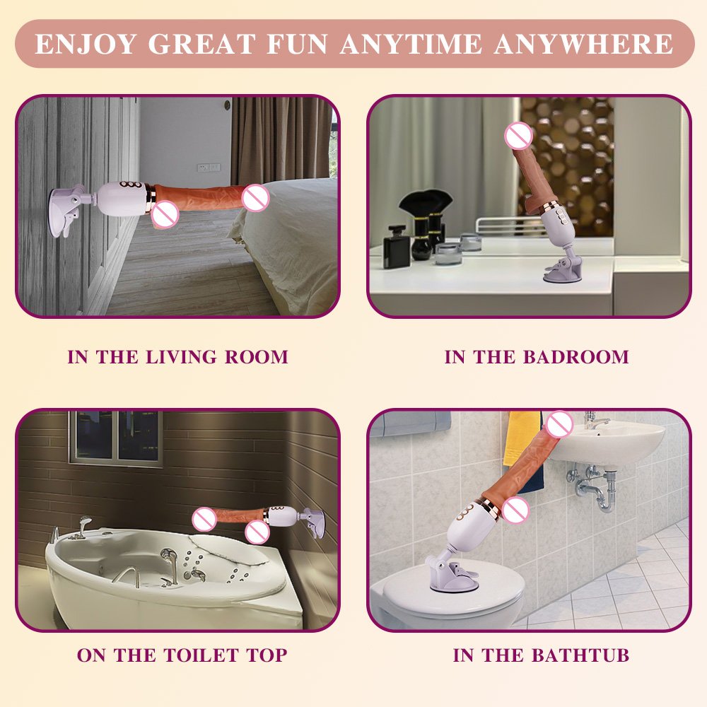 Remote Thrusting Dildo Heating Vibrating Dildo Machine for G-Spot Anal Vaginal Stimulation Adult Sex Toy for Women