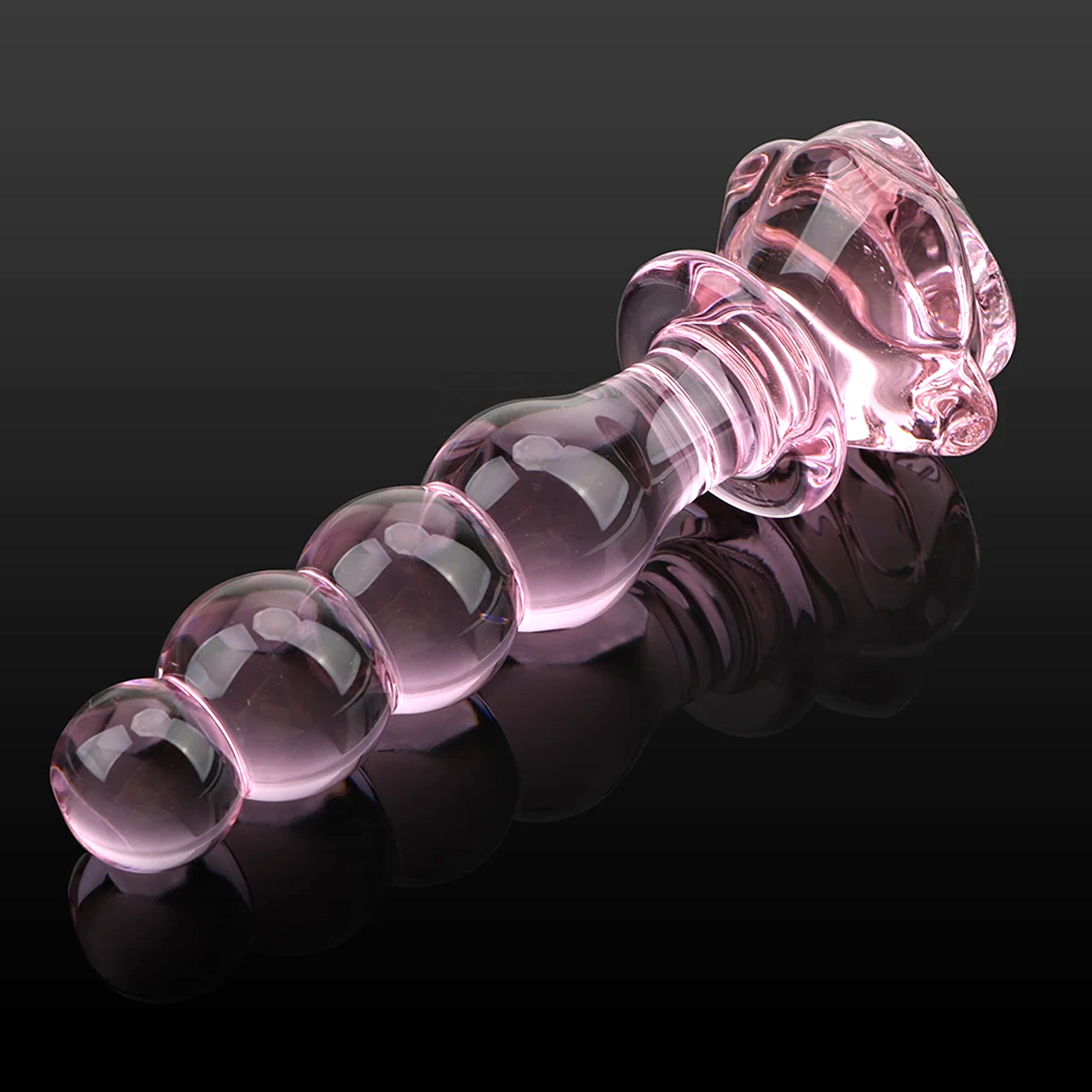Hot Selling Flower Penis Anal Butt Plug Stimulation Sex Toys Glass Dildo With Rose Anal Plug Crystal Yoni Wand Dildo For Women