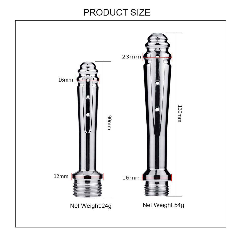 Aluminum Alloy Anal Douche Streamline Conduit Design for Vaginal Anal Shower Sex Toys Women Men Butt Plug Type Juguetes Sexuales