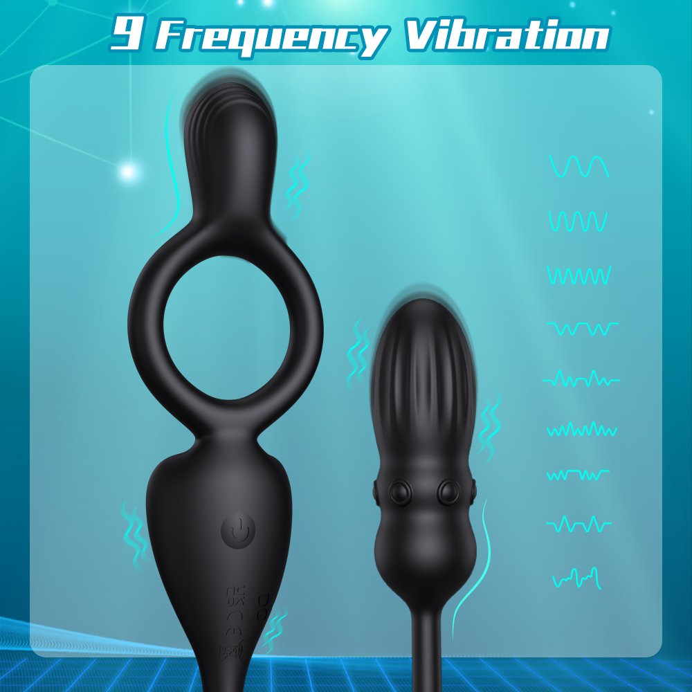 3 in 1 App control Vibrating Cock Ring Anal Butt Plug Vibrator Prostate Massager With Remote 3 Motors Sex Toys For Men