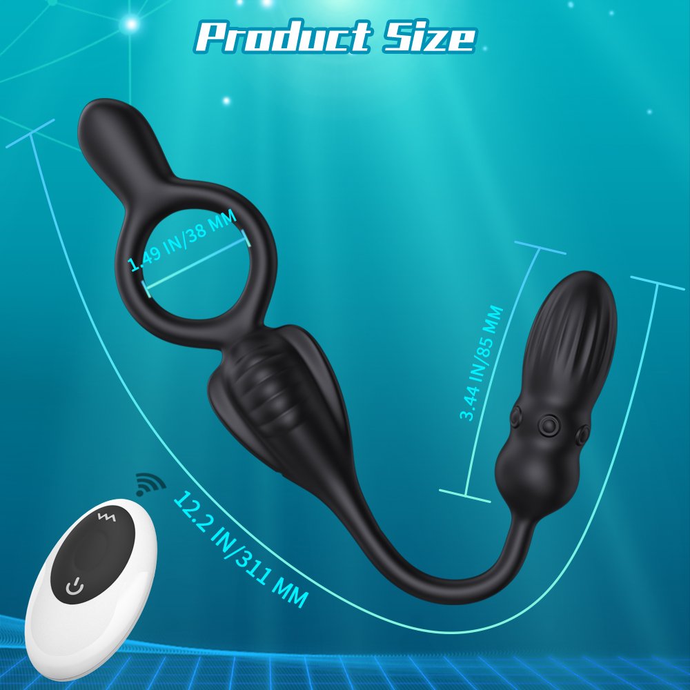 3 in 1 App control Vibrating Cock Ring Anal Butt Plug Vibrator Prostate Massager With Remote 3 Motors Sex Toys For Men