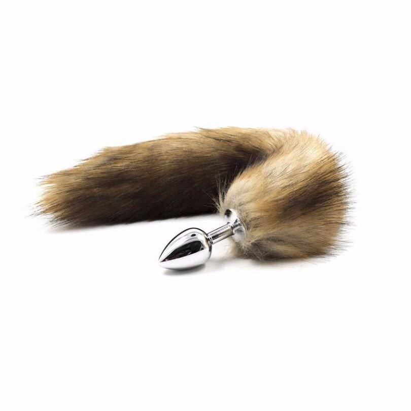 Colorful Long Fox Tail Small Middle Large Butt Plug 3 Dimensions Metal Anal Plug for Male