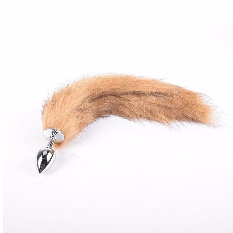 Colorful Long Fox Tail Small Middle Large Butt Plug 3 Dimensions Metal Anal Plug for Male
