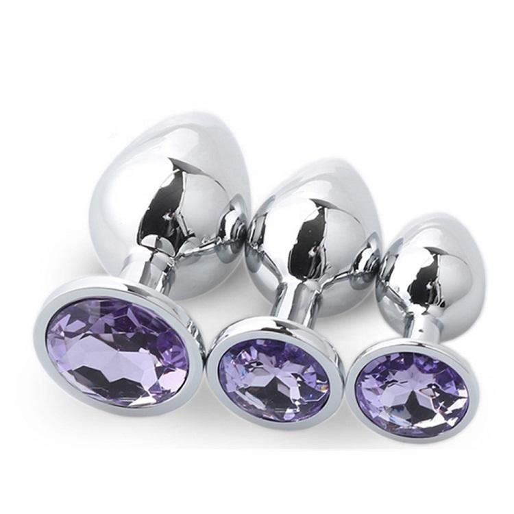 Wholesale Factory Silver Anal Plug Stainless Steel With Jewel Cheap Anal Sex Toys Dilator Multi Size Crystal Butt Plug