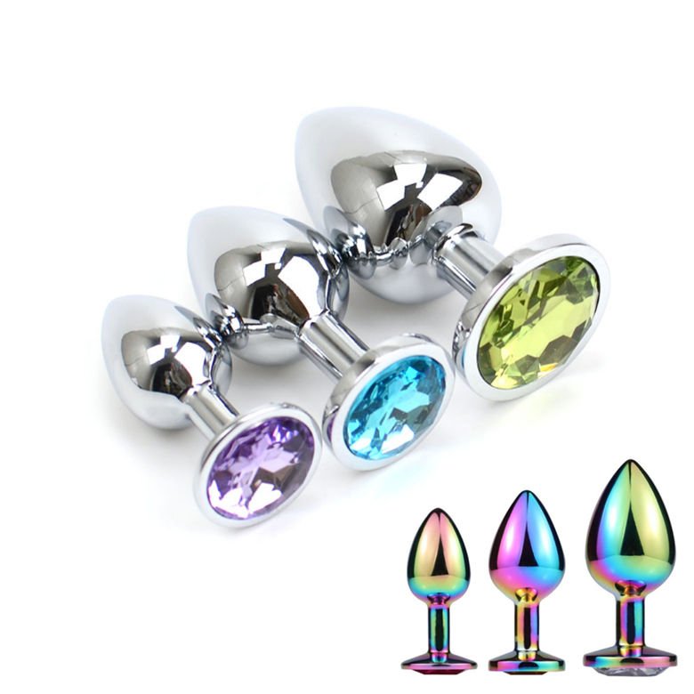 Wholesale Factory Silver Anal Plug Stainless Steel With Jewel Cheap Anal Sex Toys Dilator Multi Size Crystal Butt Plug