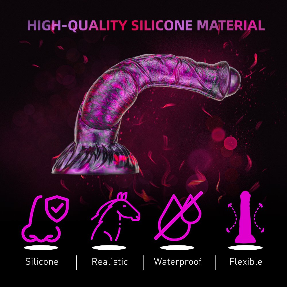 Colorful Horse-Design Strap-On Dildo Fantasy Adult Sex Toy for Men Women Long Silicone Anal Plug with Liquid Silicone Material