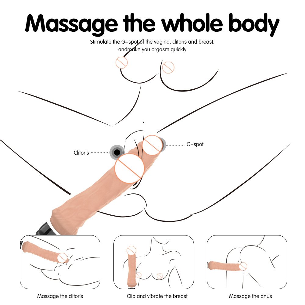Toparc 7 Vibrating Modes Rechargeable Realistic Dildo Vibrator Clitoral Stimulator Adult Anal Sex Toys