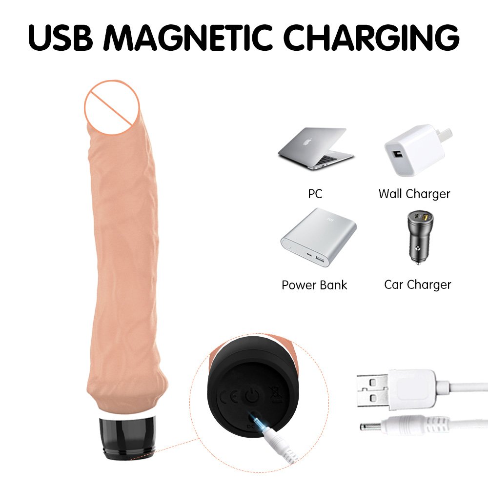 Toparc 7 Vibrating Modes Rechargeable Realistic Dildo Vibrator Clitoral Stimulator Adult Anal Sex Toys