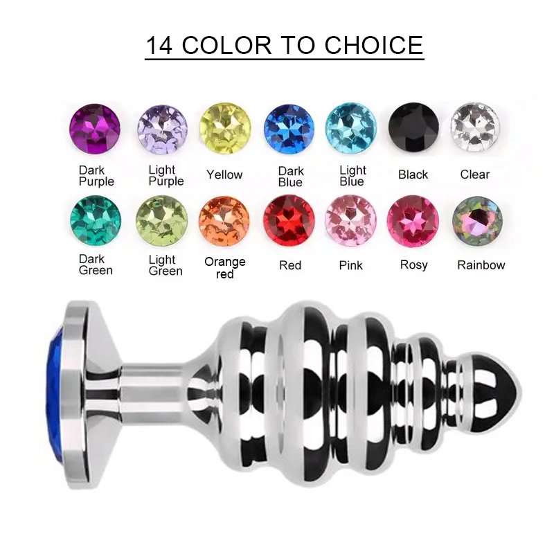 Ribbed Metal Butt Plug Jewelry Anal Sex Toys for Women and Men Fun Sex Games & Toys