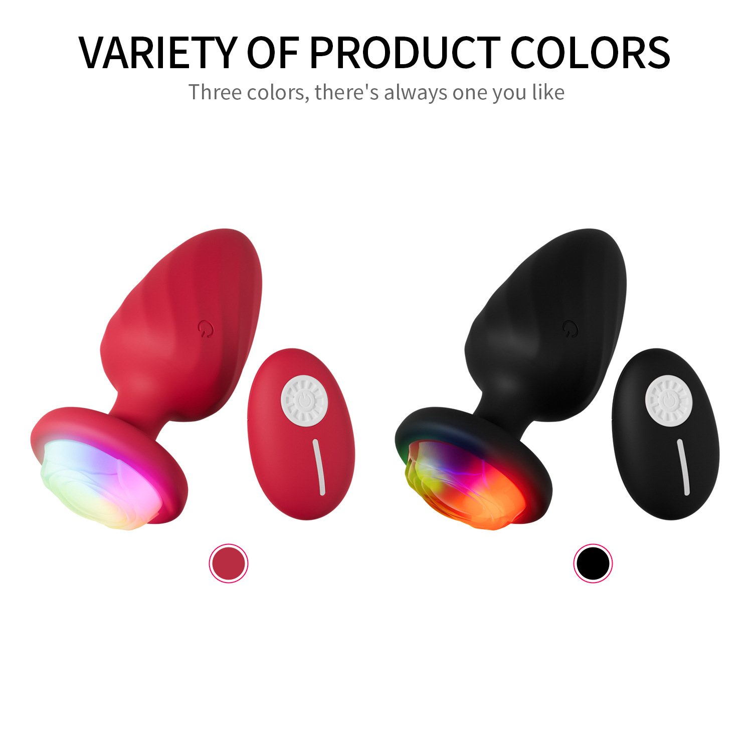 Girls Power Color Changing Rose Vibrator Anal Plug Remote Control Vibrating BDSM Anal Toy Enlarge Anal Dildo Sex Toy