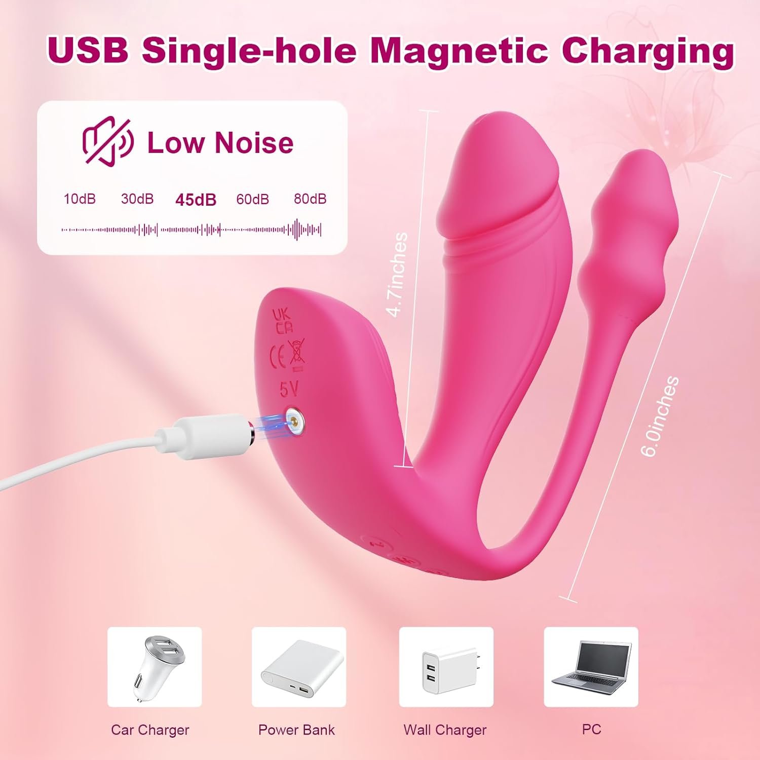 3 in 1 Vibrator Dildo and Anal Plug Sex Toys App and Remote Control Vibrator 6x6x6 Modes Butterfly Wearable Panty Vibrator