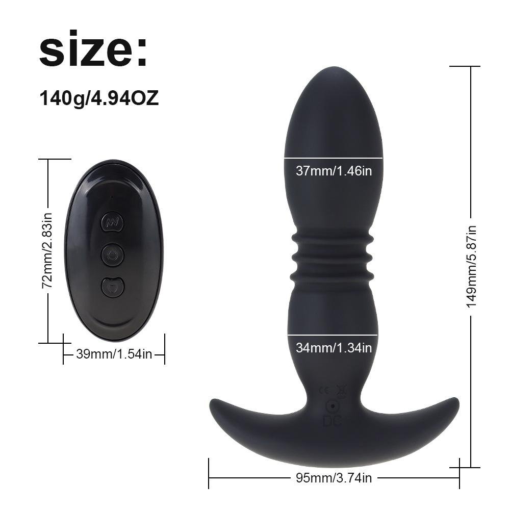 Thrusting Anal Vibrator Anal Sex Toy Remote Control Vibrating Butt Plug G Spot Vibrator Anal Sex Toys for Male and Female