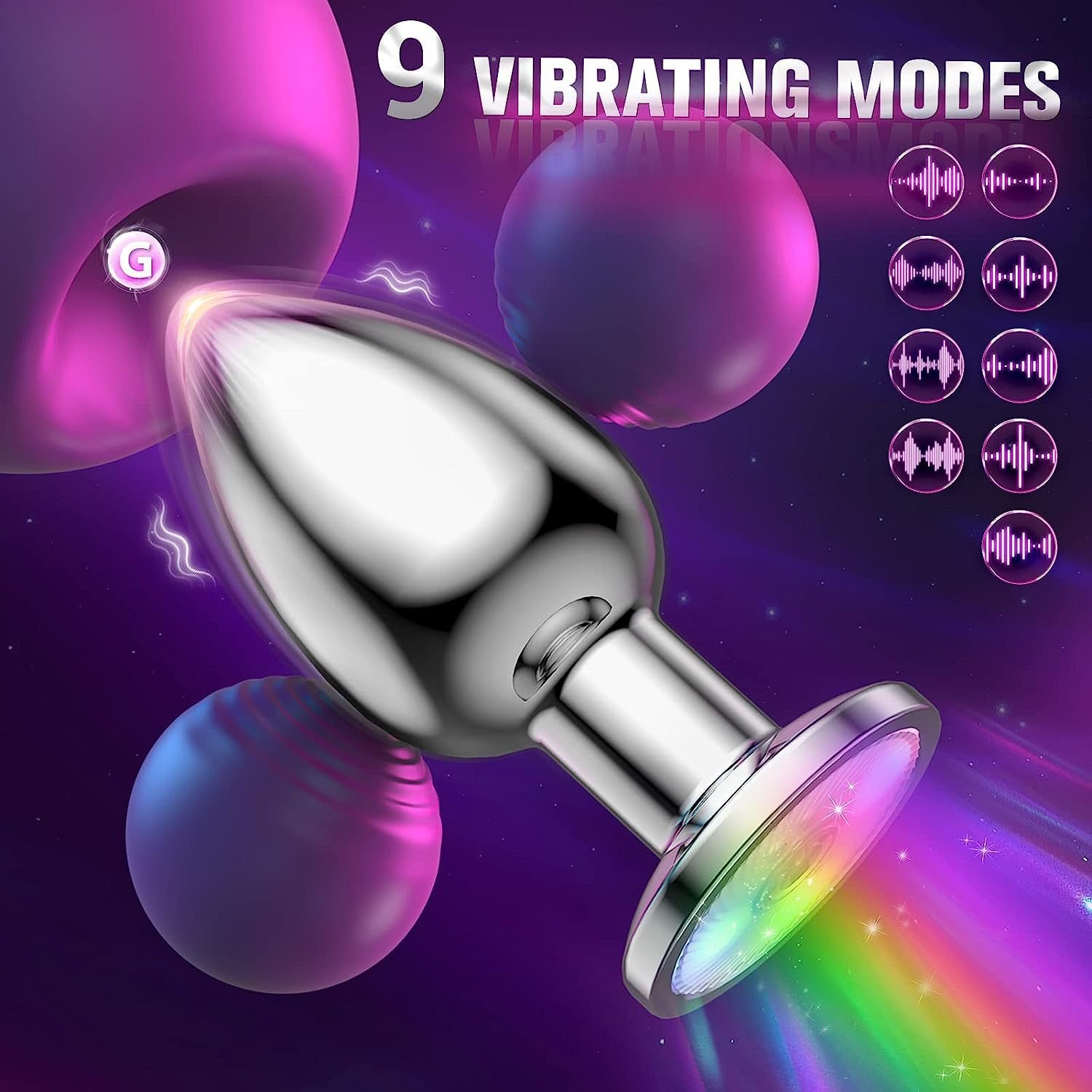 Hot selling app remote control heartshaped anal plug with vibrator masturbation anal vibrator plug for men anal plug