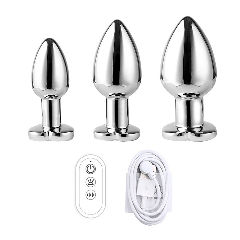Hot selling app remote control heartshaped anal plug with vibrator masturbation anal vibrator plug for men anal plug