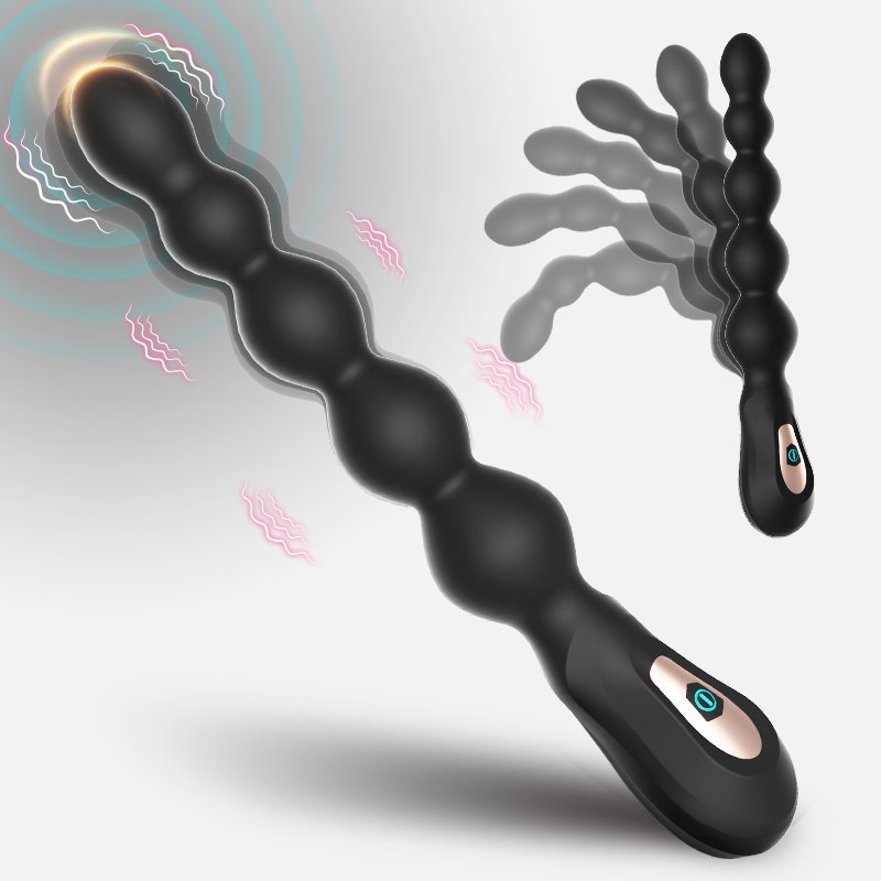 2023 New Soft Silicone Wholesale Cheap Tpe Women/men Adult Sex Toy Anal Sex Butt Plug Black Beads