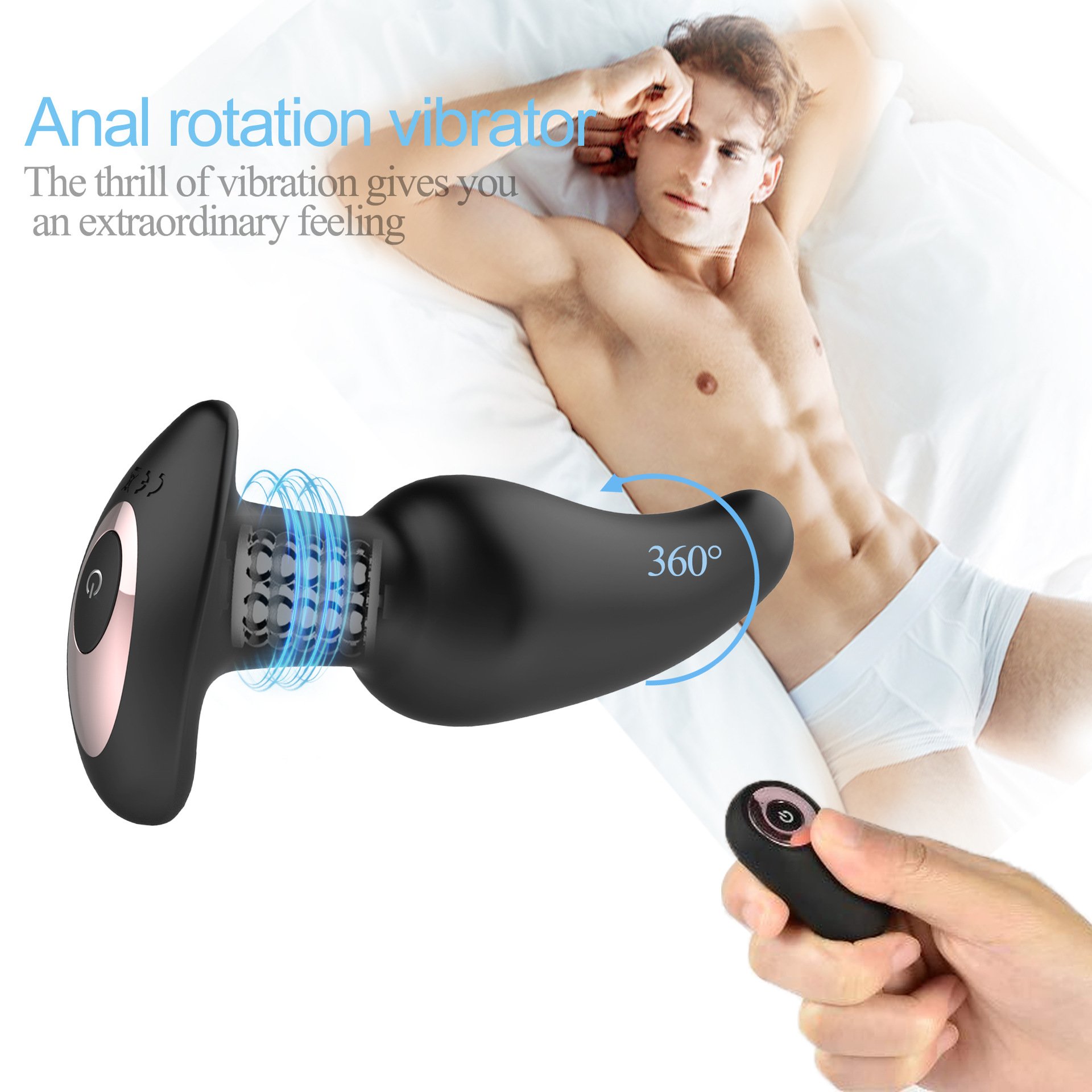 Adult Sex Toys Turn Bead Anal Plug with Remote Control Vibration Outwear Backyard Massager for Men and Women Masturbators