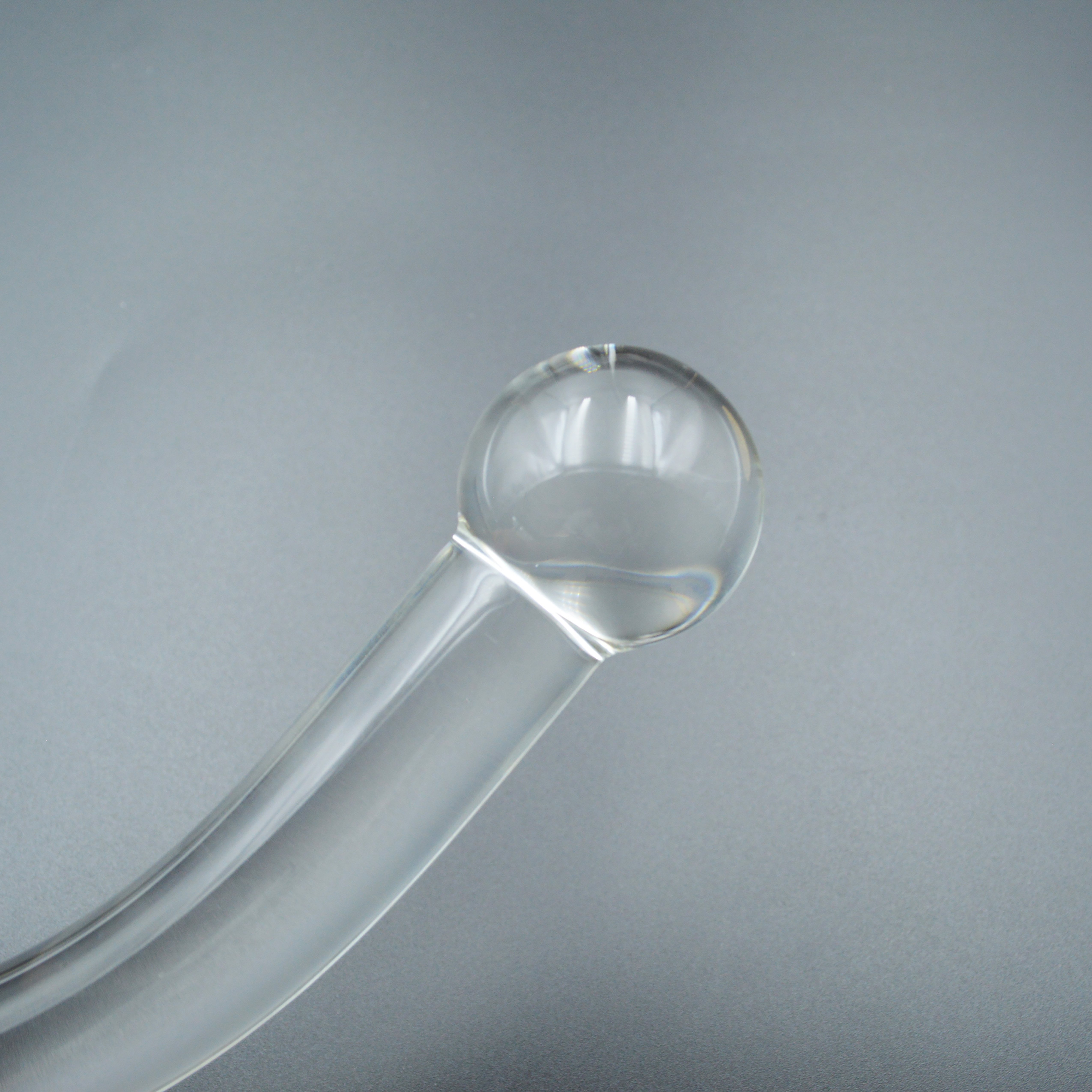 Crystal Glass Pleasure Wand Dildo Penis Smooth Glider Curved Glass Clear for G-spot Stimulation