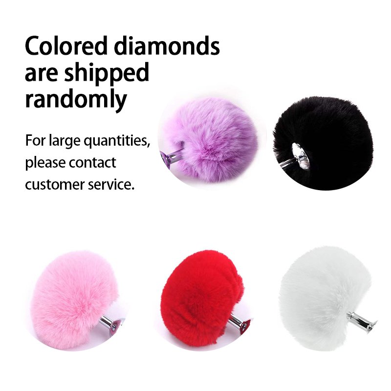 SM Tune Sex Metal Anal Plug with Plush Hair Ball Tail Female Slave Equipment Rabbit Tail Anal Sex Toy