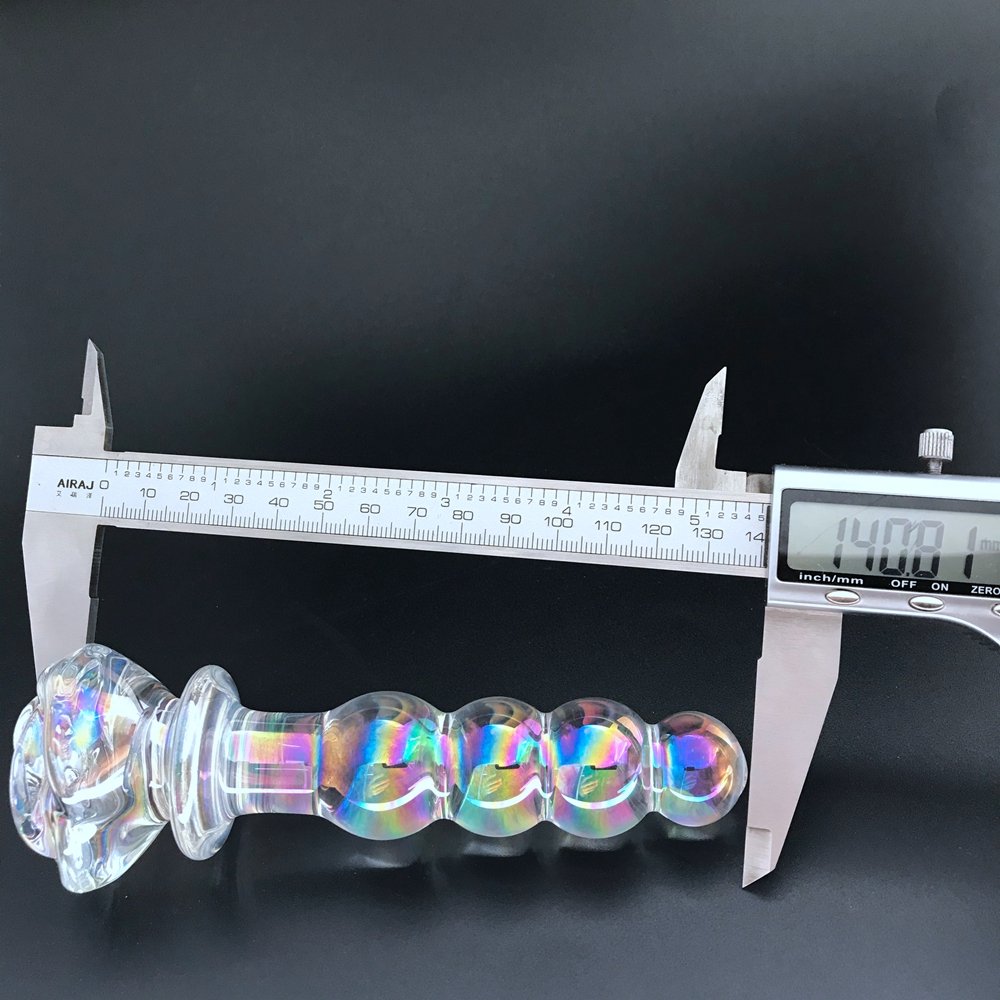 Wholesale Multicolored Crystal Glass Anal Plug Dildo Vagina G Spot Stimulation Sex Toys