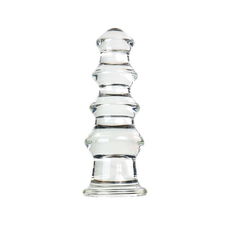 Factory Sale New Pagoda Shaped Glass Butt Plug Large Glass Anal Plug Pagoda Glass Anal Plug Sex Toys for Masturbation