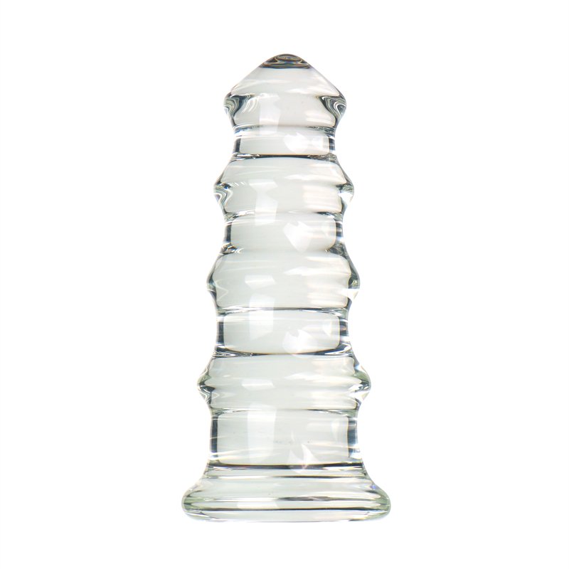 Factory Sale New Pagoda Shaped Glass Butt Plug Large Glass Anal Plug Pagoda Glass Anal Plug Sex Toys for Masturbation