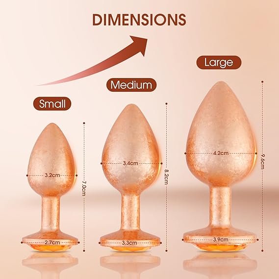 Anal Butt Plug Sex Toy Metal Plated Adult Trainer for Stimulator Prostate Massage Anal Beads for Men Women Gold Aluminium Alloy