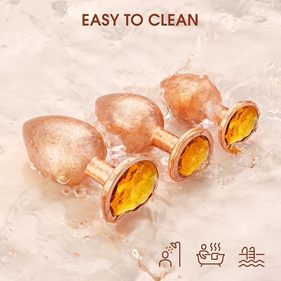 Anal Butt Plug Sex Toy Metal Plated Adult Trainer for Stimulator Prostate Massage Anal Beads for Men Women Gold Aluminium Alloy