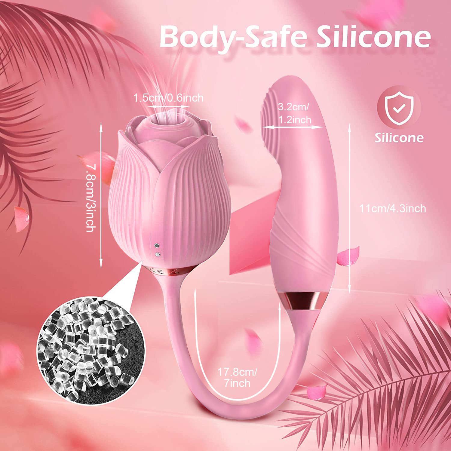 Rose-Sucking Mimic Finger Wiggling Vibrator Dildo for Women 3in1 G Spot Anal Vibrators Stimulator Female Vibrating Egg Adult Toy