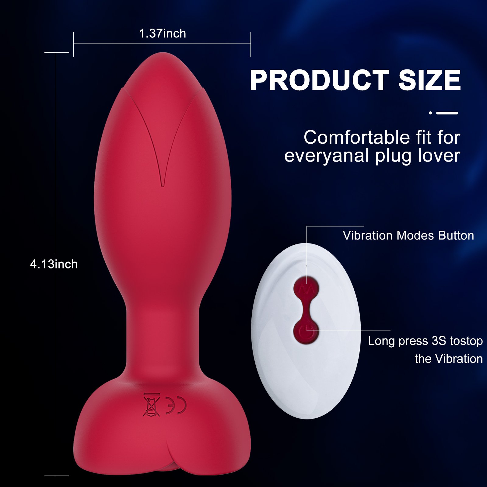 Remote control Electric Anal Plug Vibrator Adult Toys Butt Plug Vibration Wearable Anal Vibrator Sex Toy