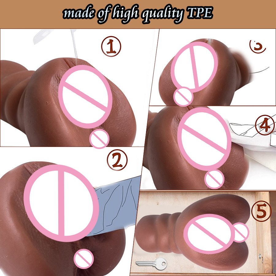 Germany Warehouse Lifelike Male Masturbator 630g Pocket Pussy 3D Realistic Textured Vagina & Anus Stroker Sex Toys for Men%