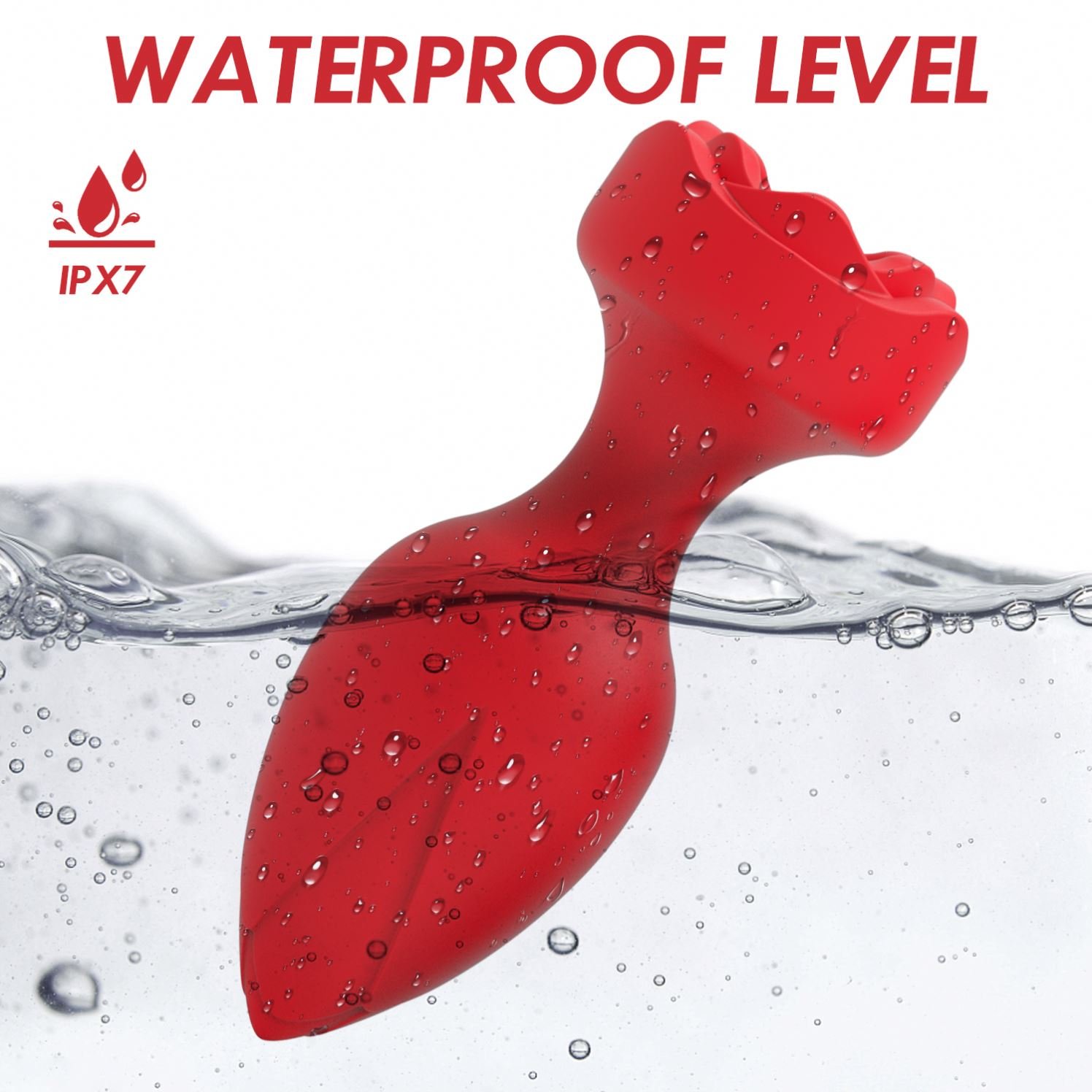 Vibrating Red Rose Anal Plug Remote Control Anal Toy with 10 Modes Rose Base Waterproof Silicone Rose Adult Toys for women