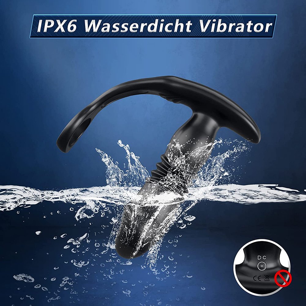 Dual Cock Ring Anal Toy Butt Plug Thrusting Anal Vibrator Prostate Massager Remote Control Anal Male Adult Sex Toys