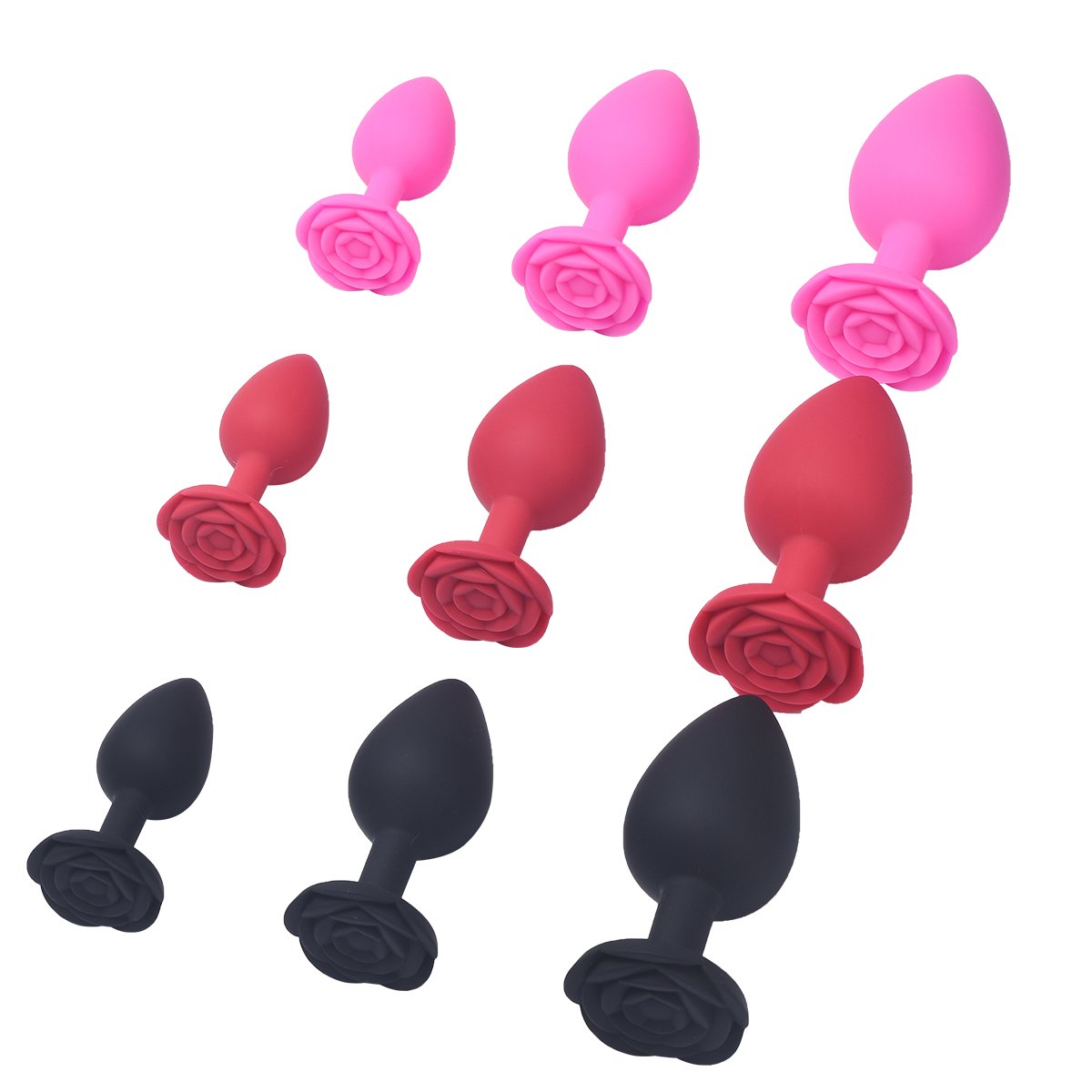 Wholesale Adult Sex Toys Silicone S M L Rose Butt Anal Plug For Women Men Couple