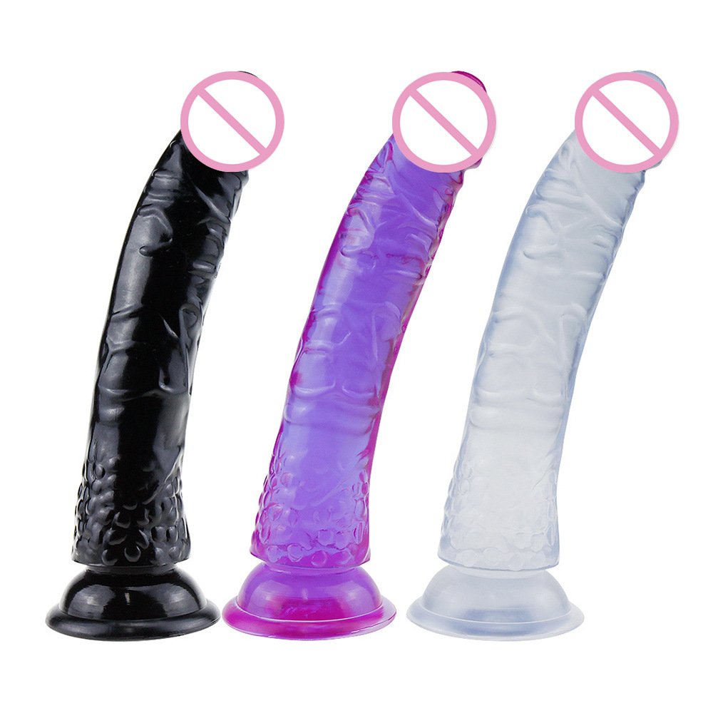 Factory Realistic Dildo Clear Silicone Dildo with Strong Suction Cup Adult Sex G-Spot Dildos Toys for Vaginal Anal Stimulation