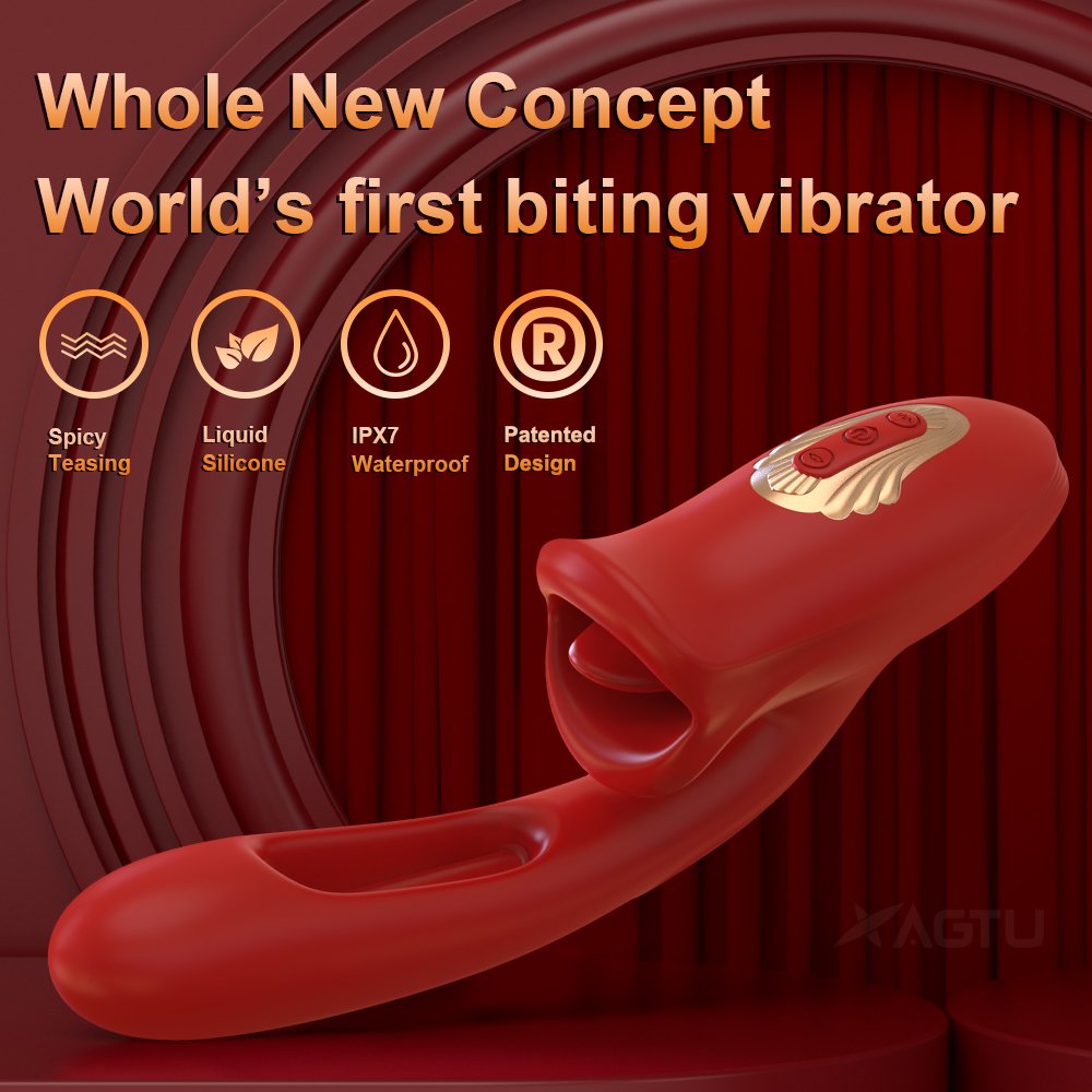Factory wholesale 3-in-1 female mouth bite flap heated vibrator adult sex toys dildo vibrator