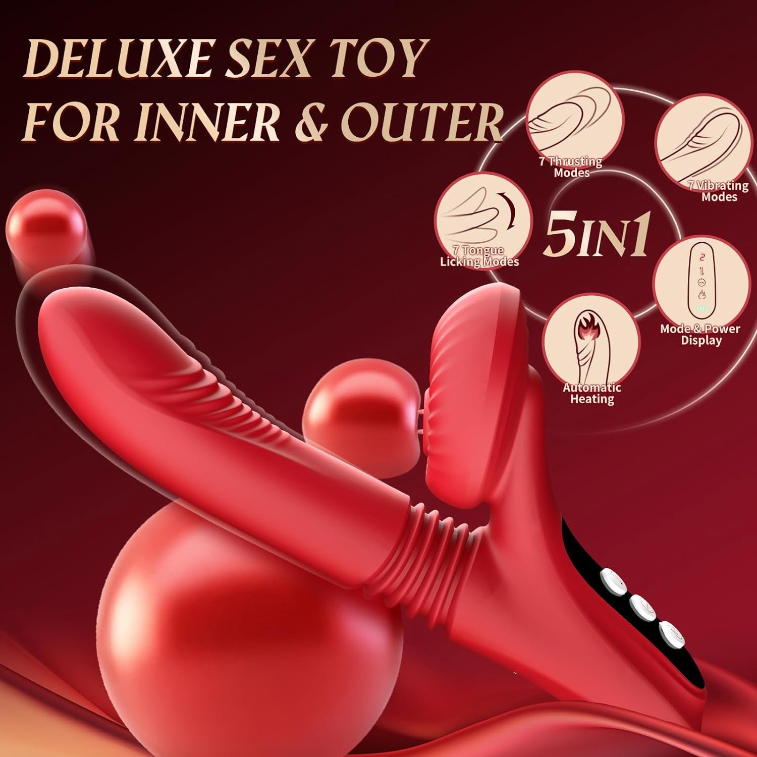 Prostate Massager Anal Vibrator Thrusting Vibrating 7 Modes with Cock Ring Anal Plug Anal Sex Toys P Spot Massager Male Sex Toys