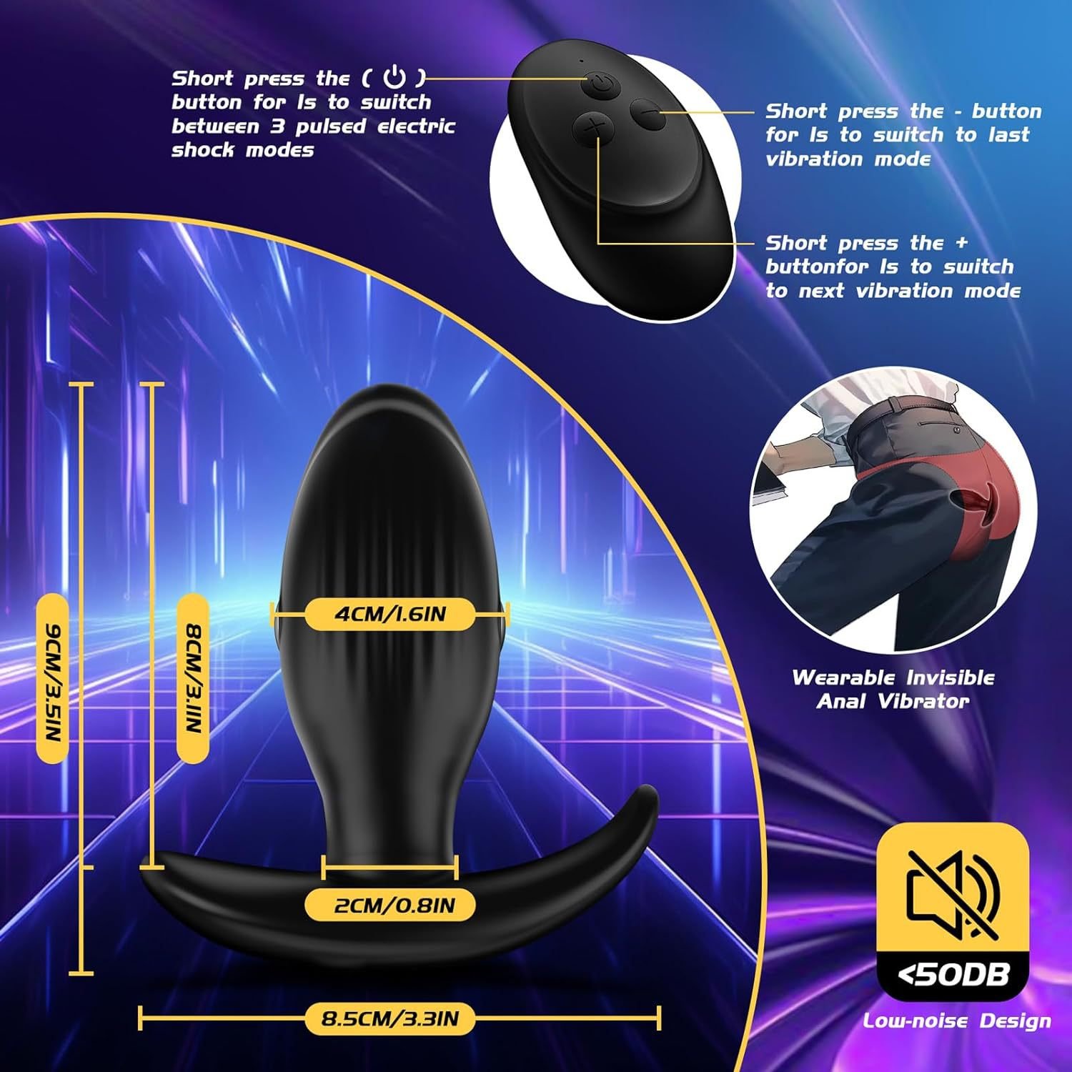LOVE the lowest price in the whole network of Tiny current electric shocking and vibration anal plug sex toys for woman and men