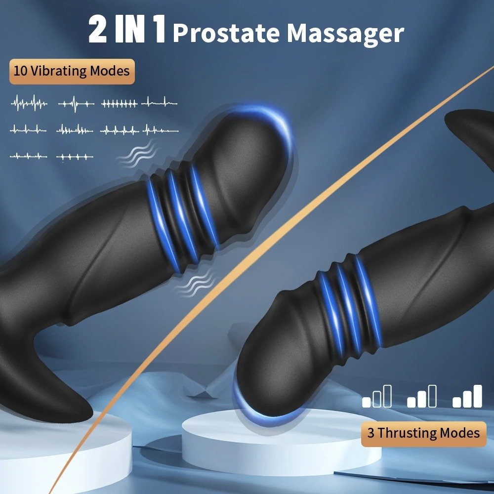 Bluetooth Control Thrusting Dildo Vibrators Anal Plug Vibrator For Men Prostate Massager Dildos For Women Sex Toys For Men Gays