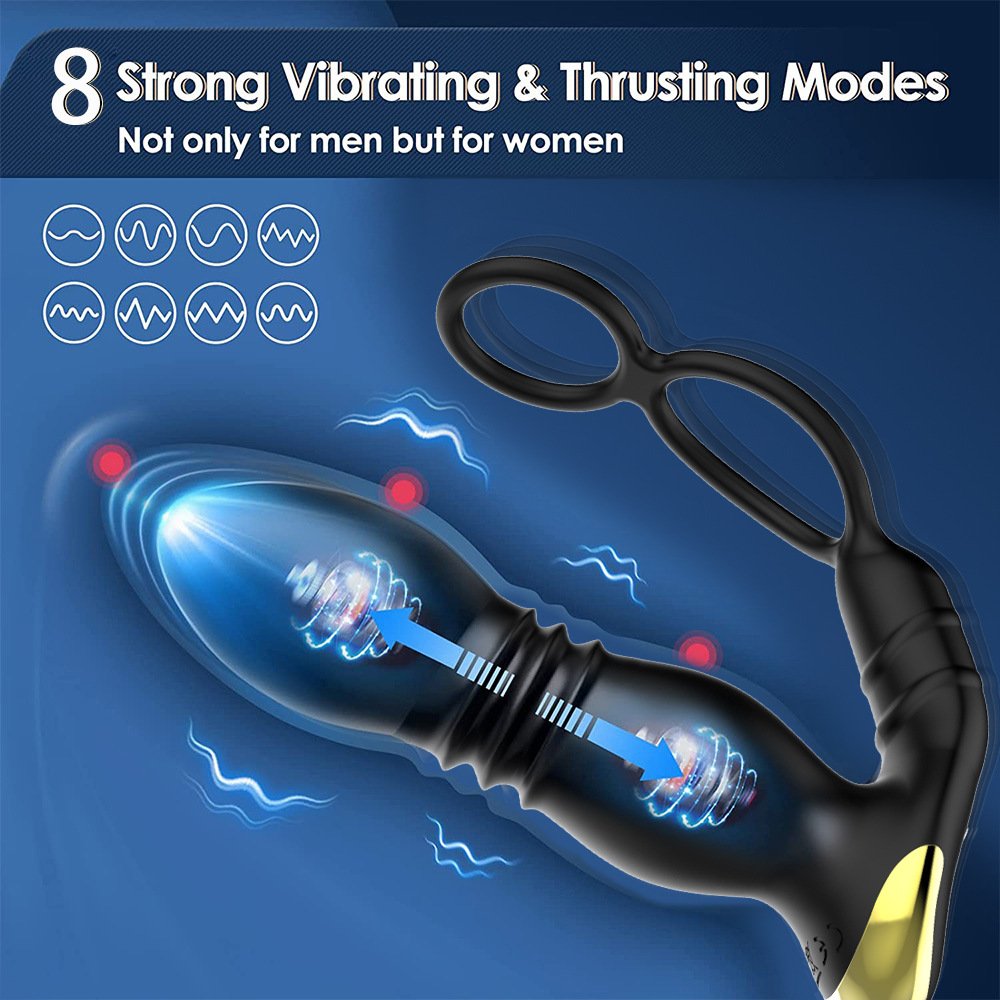 Silicone RC butt plug Silent Anal Plugs Training Prostate Massage Strong Vibrating and Thrusting Adult Sex Toys for Men