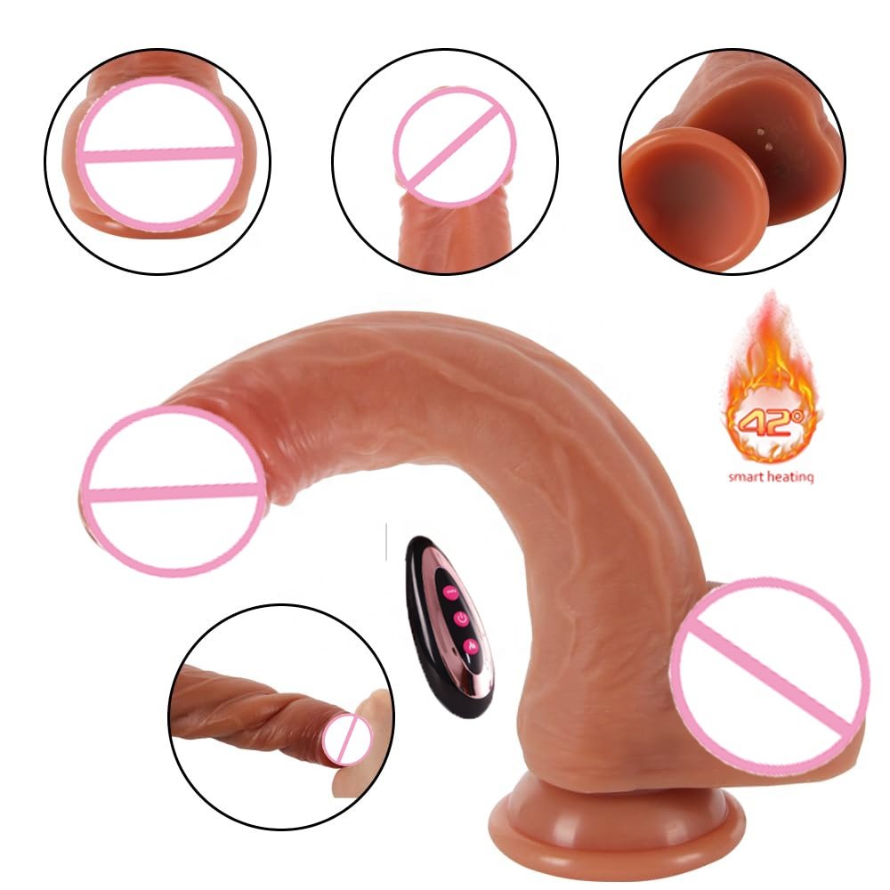 Thrusting Realistic Penis Dildo Vibrator For Women Female Telescopic Rotation Heating G Spot Clitoral Anal Stimulation Vibrator