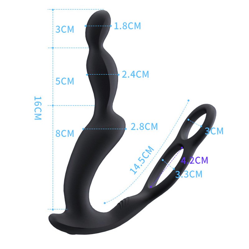 Cock Ring Prostate Massager Anal Beads Vibrator